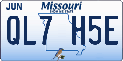 MO license plate QL7H5E