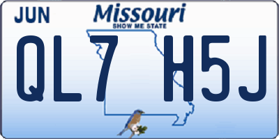 MO license plate QL7H5J