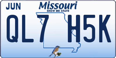 MO license plate QL7H5K