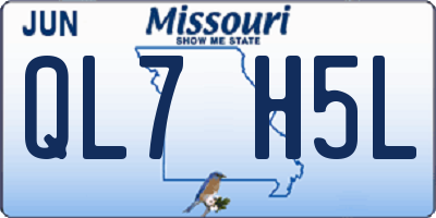 MO license plate QL7H5L