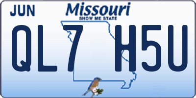 MO license plate QL7H5U