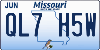 MO license plate QL7H5W