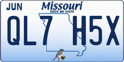 MO license plate QL7H5X