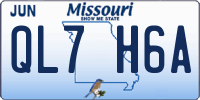 MO license plate QL7H6A
