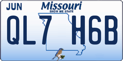 MO license plate QL7H6B