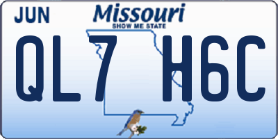 MO license plate QL7H6C