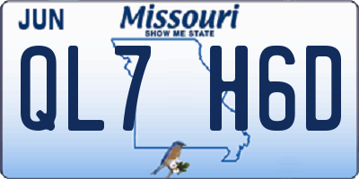 MO license plate QL7H6D