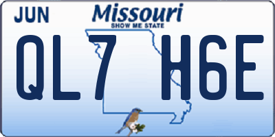 MO license plate QL7H6E