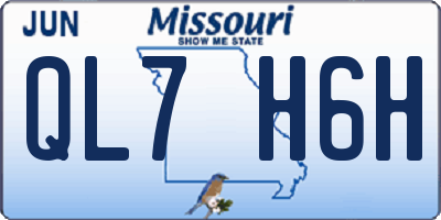 MO license plate QL7H6H