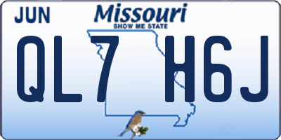MO license plate QL7H6J