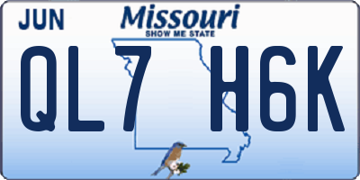MO license plate QL7H6K