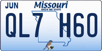 MO license plate QL7H6O