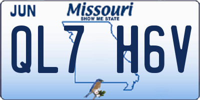 MO license plate QL7H6V