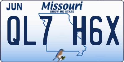 MO license plate QL7H6X