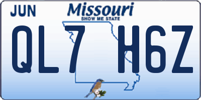 MO license plate QL7H6Z
