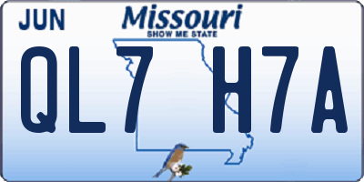 MO license plate QL7H7A