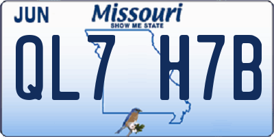MO license plate QL7H7B