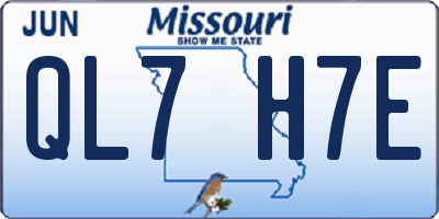 MO license plate QL7H7E