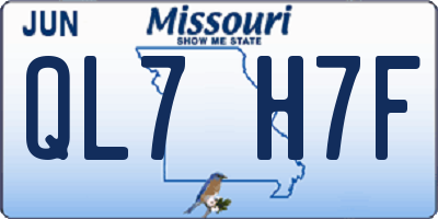 MO license plate QL7H7F