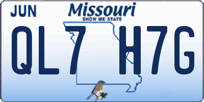 MO license plate QL7H7G