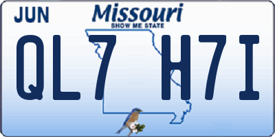 MO license plate QL7H7I
