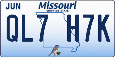 MO license plate QL7H7K