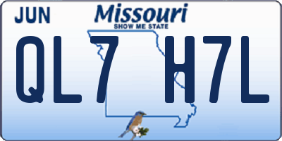 MO license plate QL7H7L
