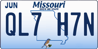 MO license plate QL7H7N