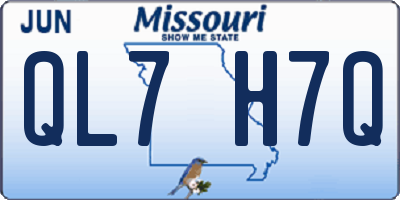 MO license plate QL7H7Q