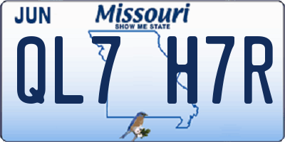 MO license plate QL7H7R