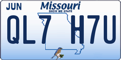 MO license plate QL7H7U