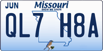 MO license plate QL7H8A