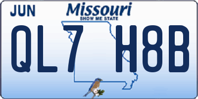MO license plate QL7H8B