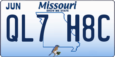 MO license plate QL7H8C