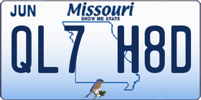 MO license plate QL7H8D