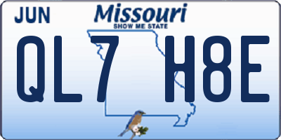 MO license plate QL7H8E