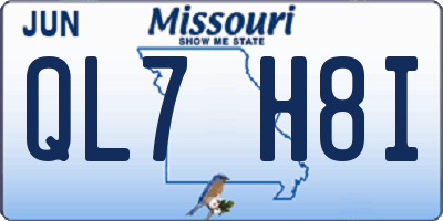 MO license plate QL7H8I