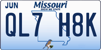 MO license plate QL7H8K