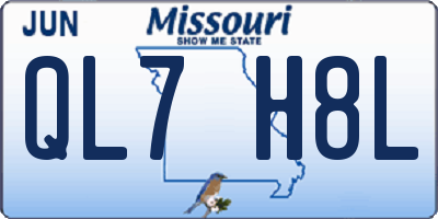 MO license plate QL7H8L