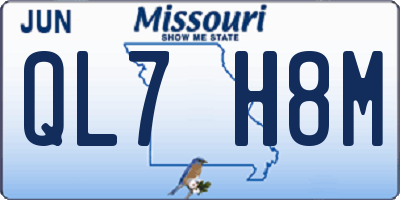 MO license plate QL7H8M