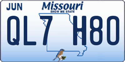 MO license plate QL7H8O