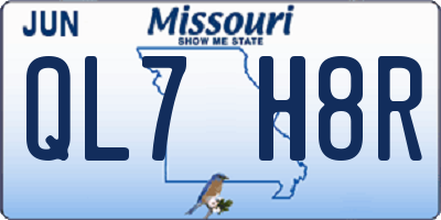 MO license plate QL7H8R