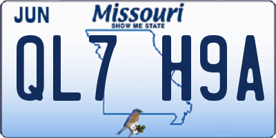 MO license plate QL7H9A
