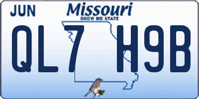 MO license plate QL7H9B