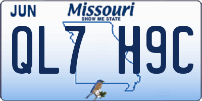 MO license plate QL7H9C