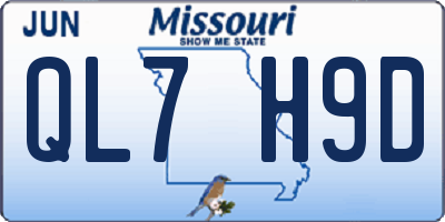 MO license plate QL7H9D