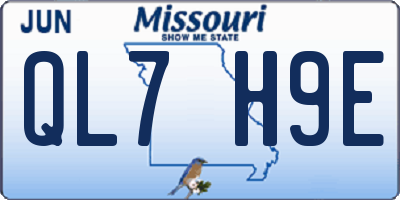 MO license plate QL7H9E
