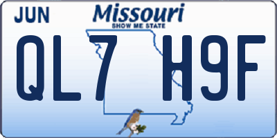 MO license plate QL7H9F