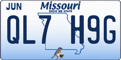 MO license plate QL7H9G