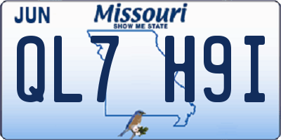 MO license plate QL7H9I